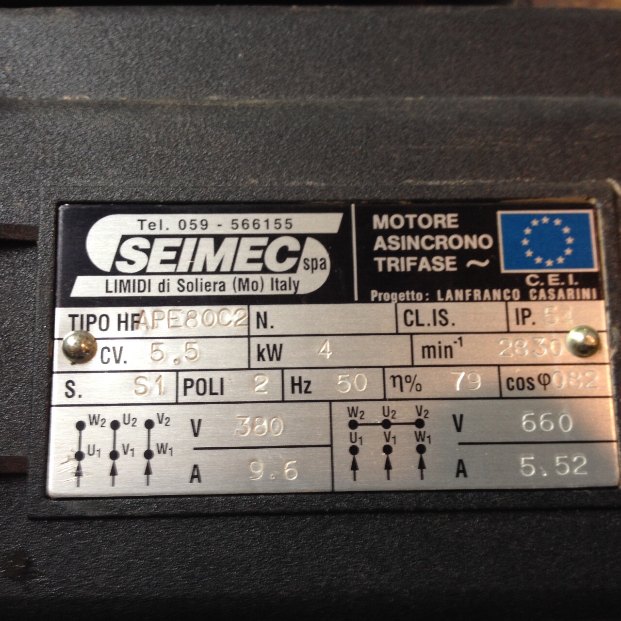 APE 80 C2 OBSOLETE- REPLACED BY HPEV 71 LA2 - 4 kW (71.004.02) 