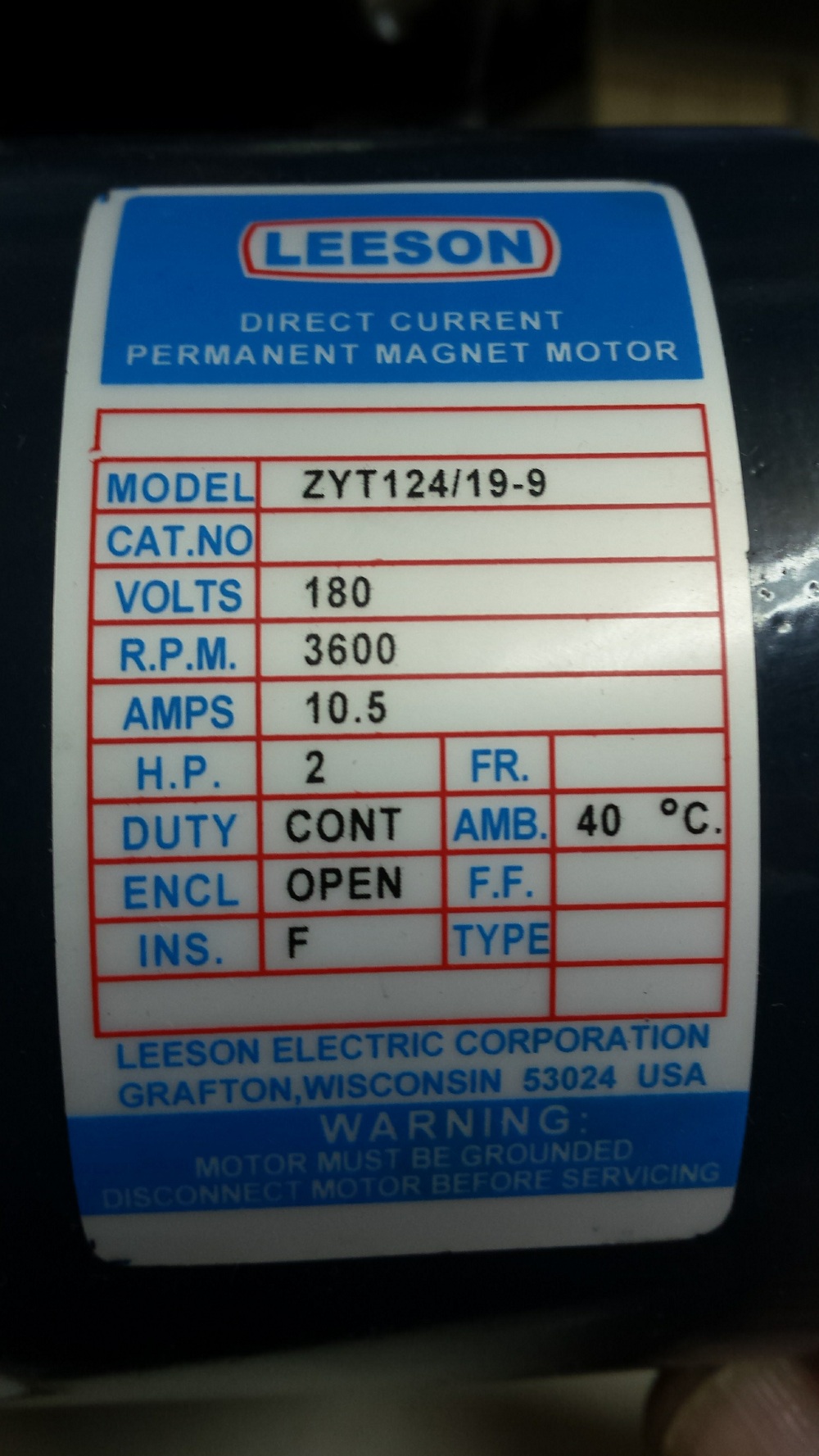 ZYT 124/19 2 hp - OEM  
