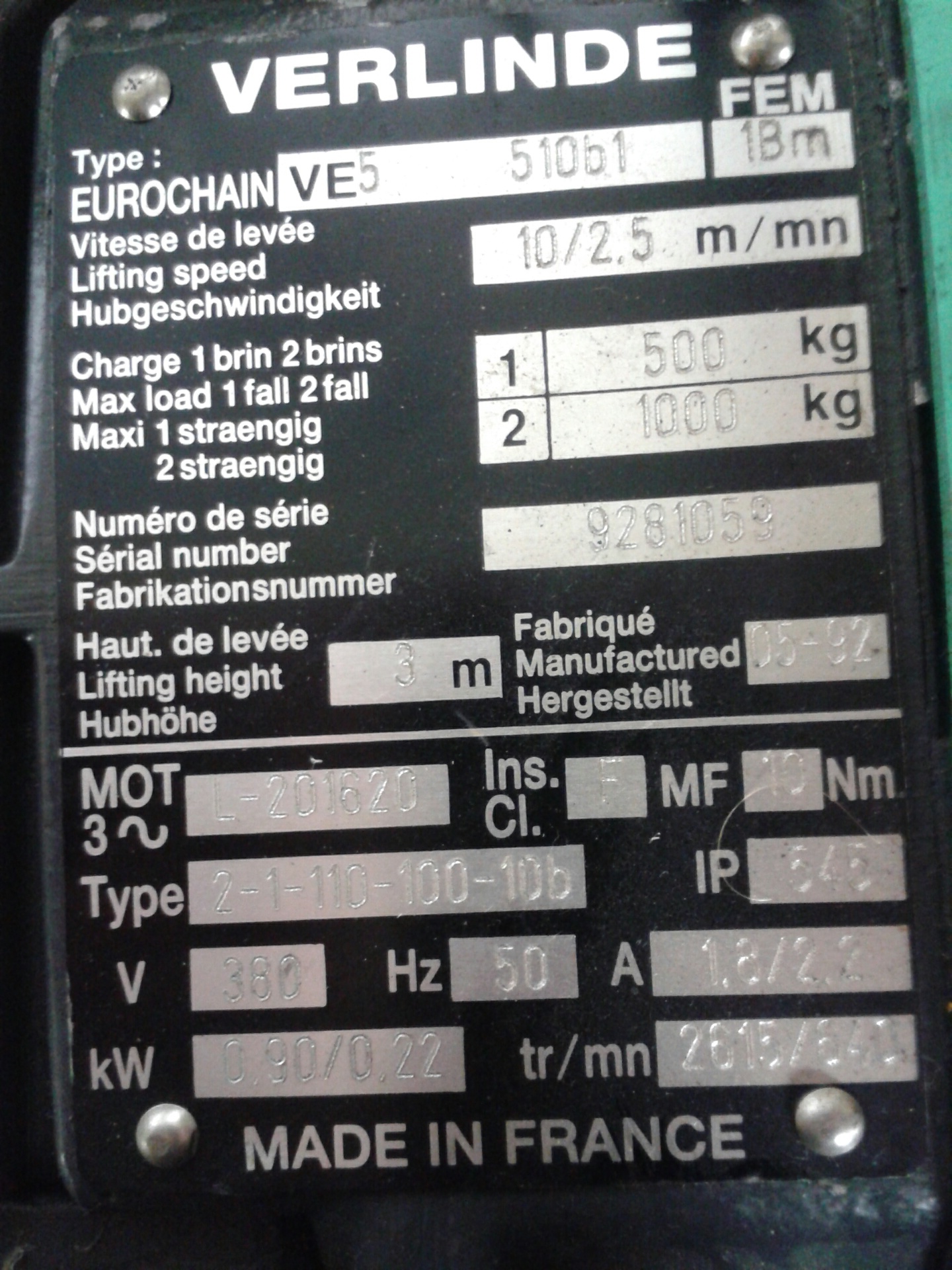 (0703C)  Eurochain VE5 510b1 
