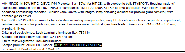 MIROS 1/150W HIT G12 EVG IP54 