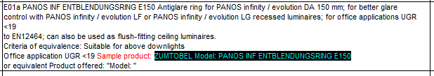 PANOS INF ENTBLENDUNGSRING E150 