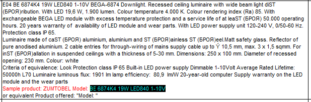 BE 6874K4 19W LED840 1-10V 