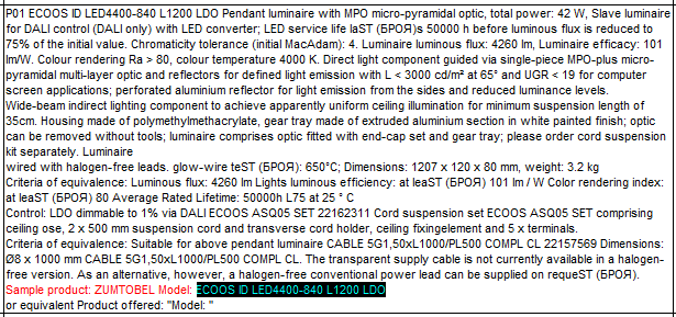 ECOOS ID LED4400-840 L1200 LDO 