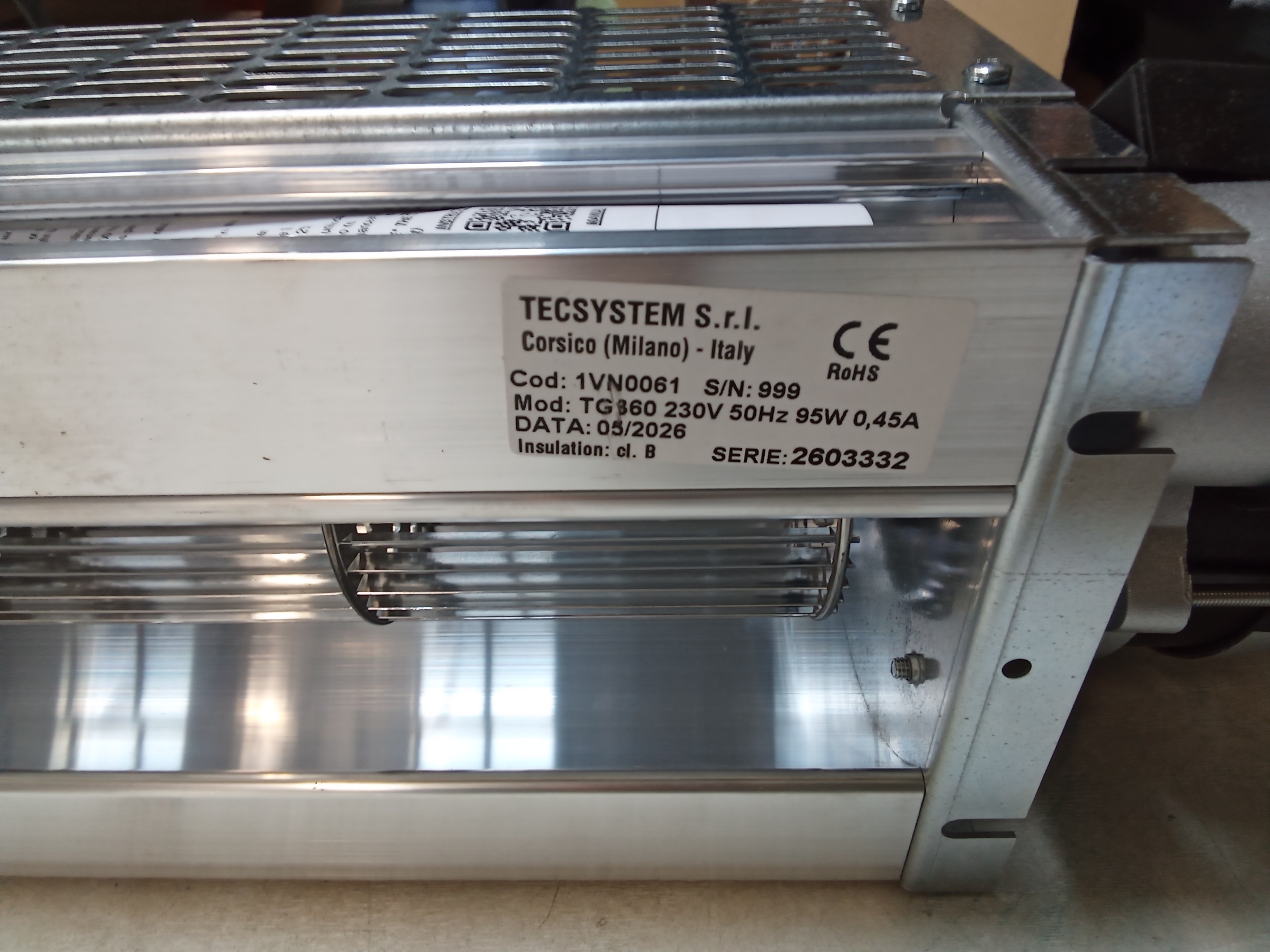 P/N: 1VN0061 Type: TG360 230V 50HZ+CABLE L=400MM