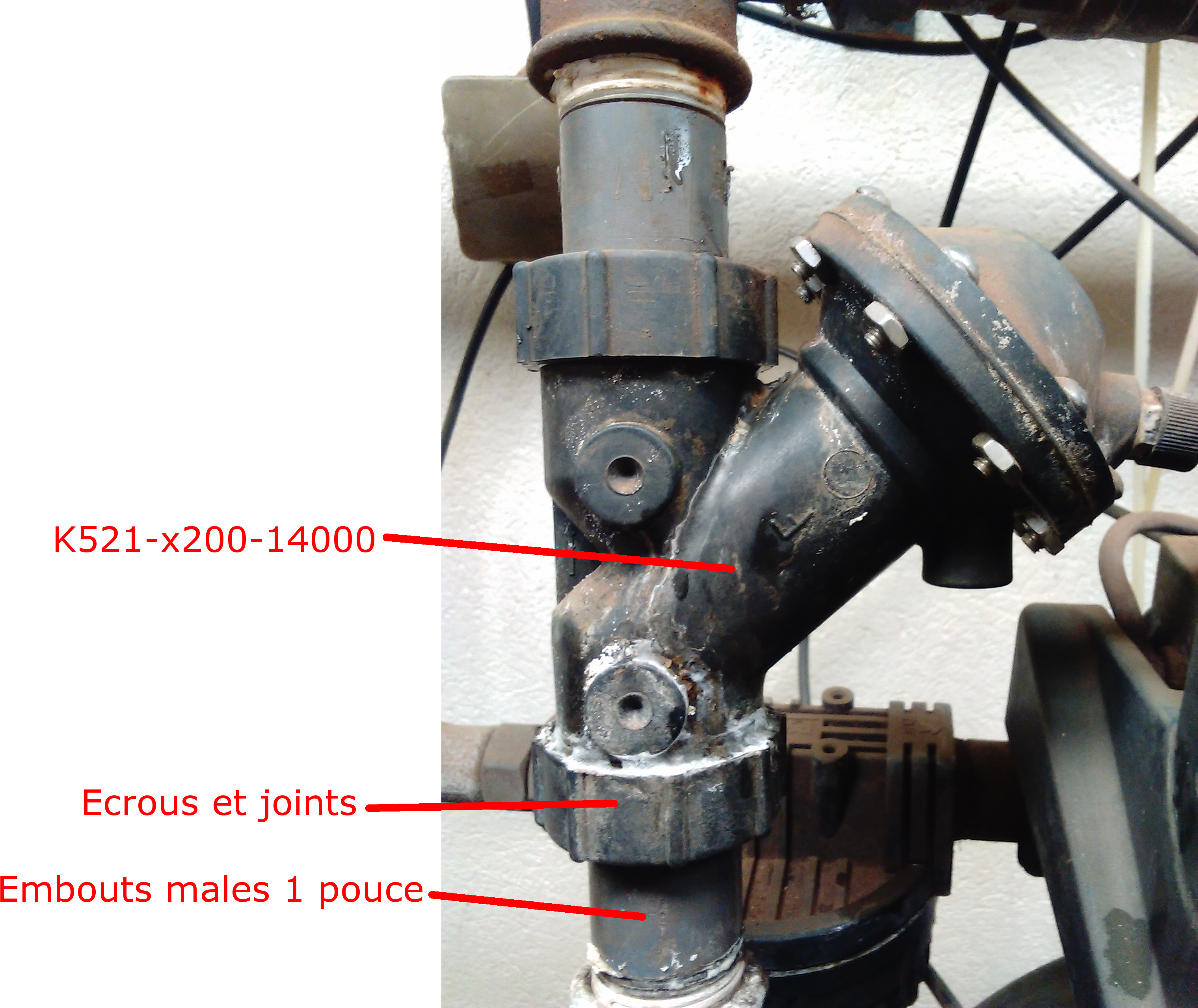 Ecrous et joints for 521-A 125 REF: K521-X200-14000 