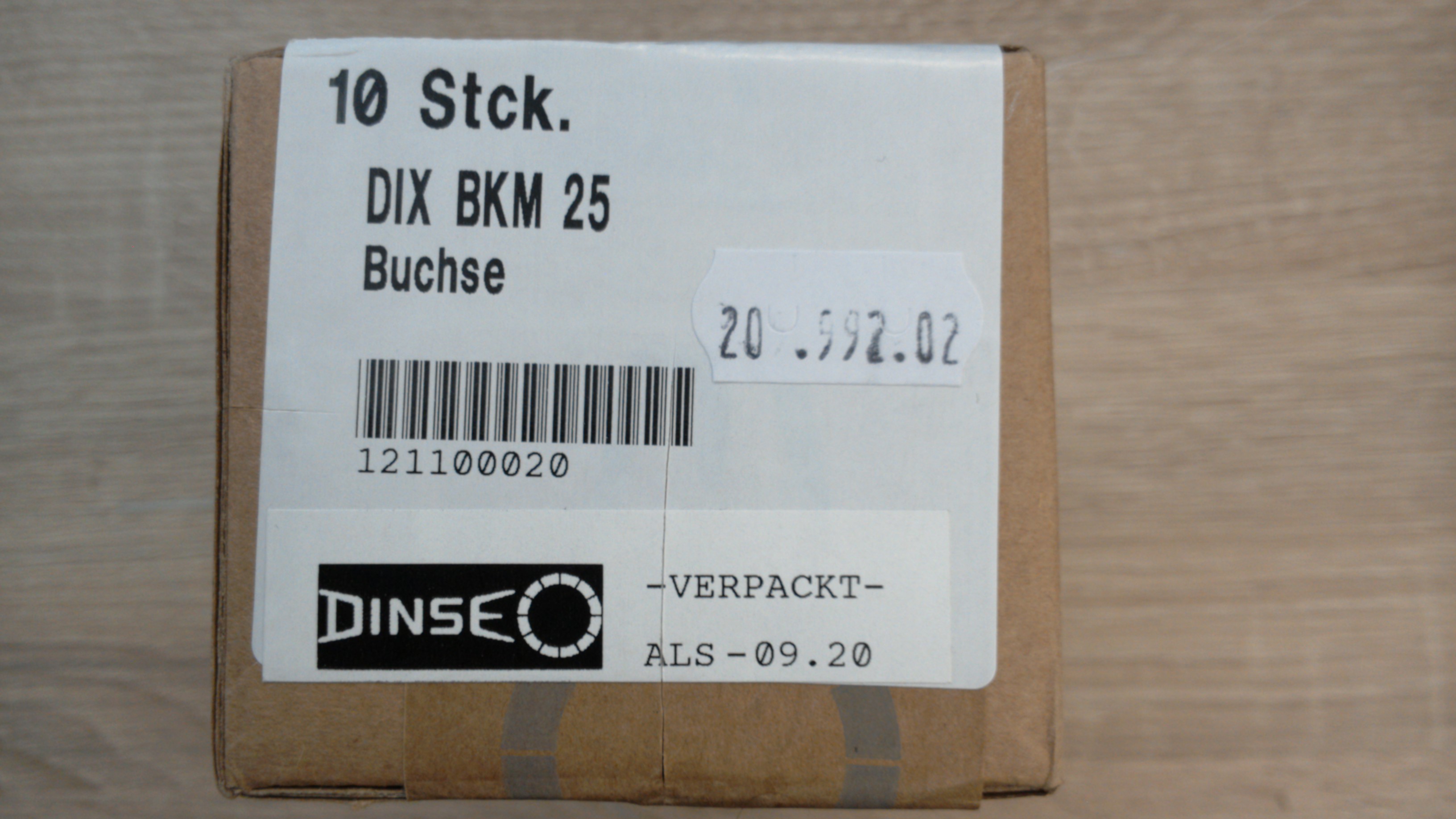 P/N: 121100020 Type: DIX BKM 25