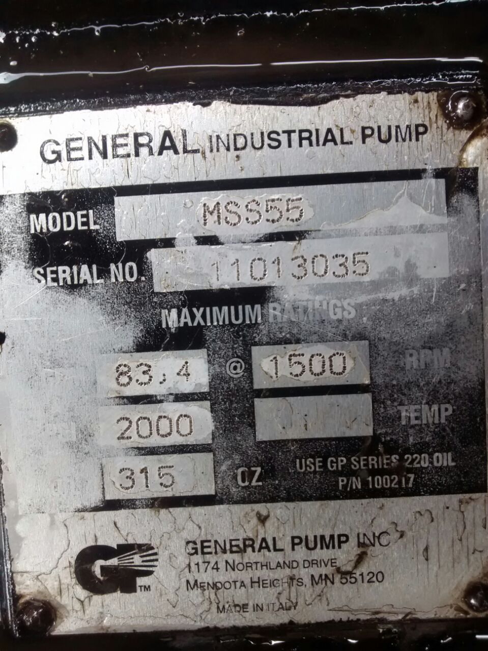 11013035 replaced with MWSR50  