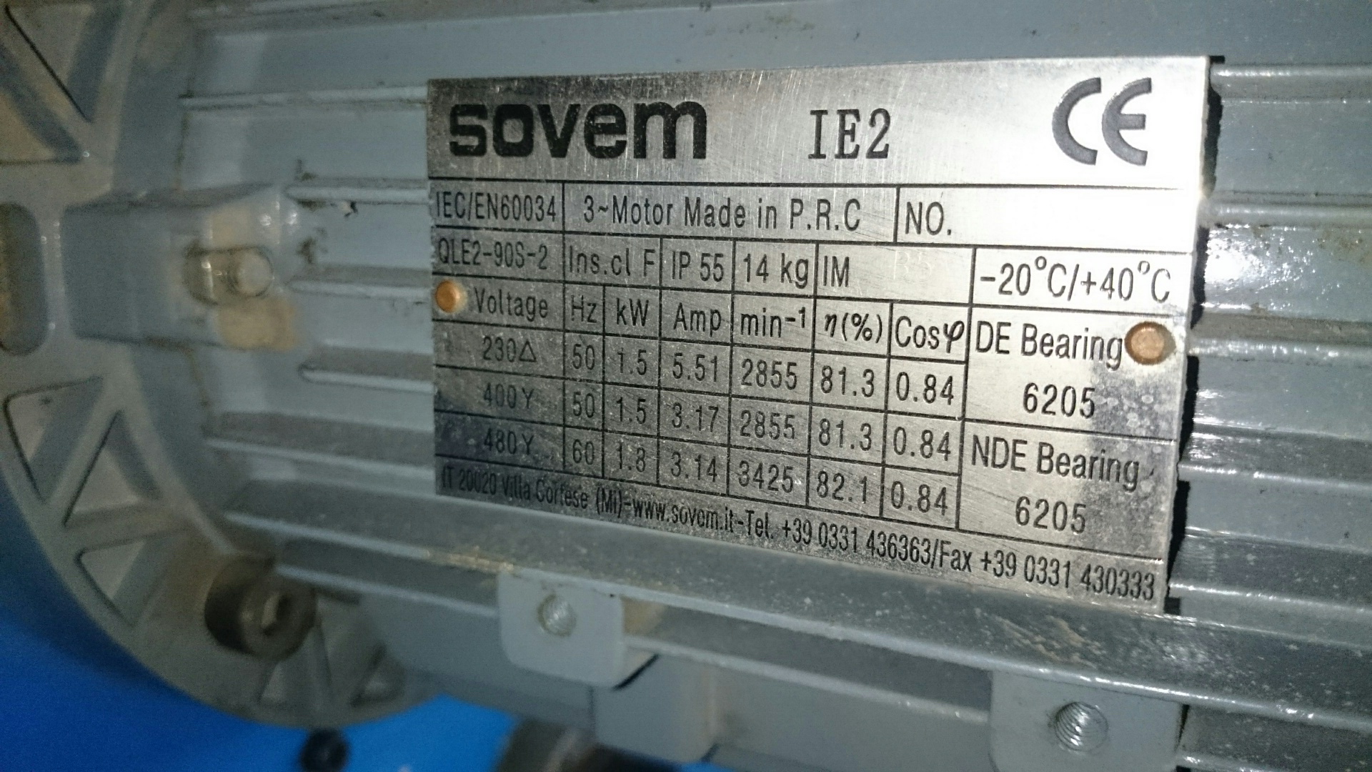IEC/EN60034, QLE2-90S-2 obsolete, replaced by H-IE2-90S2 