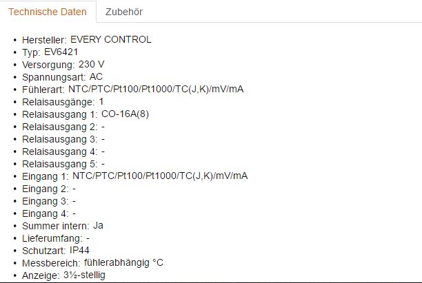 Typ EV6421 230V 