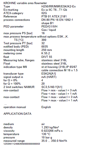 H250/RR/M9R/ESK/K2-Ex 