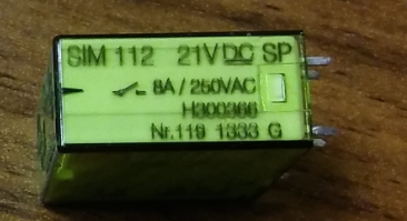 SIM112 21VDC SP 8A/250 VAC H300366 Nr .119 1333 G oem 