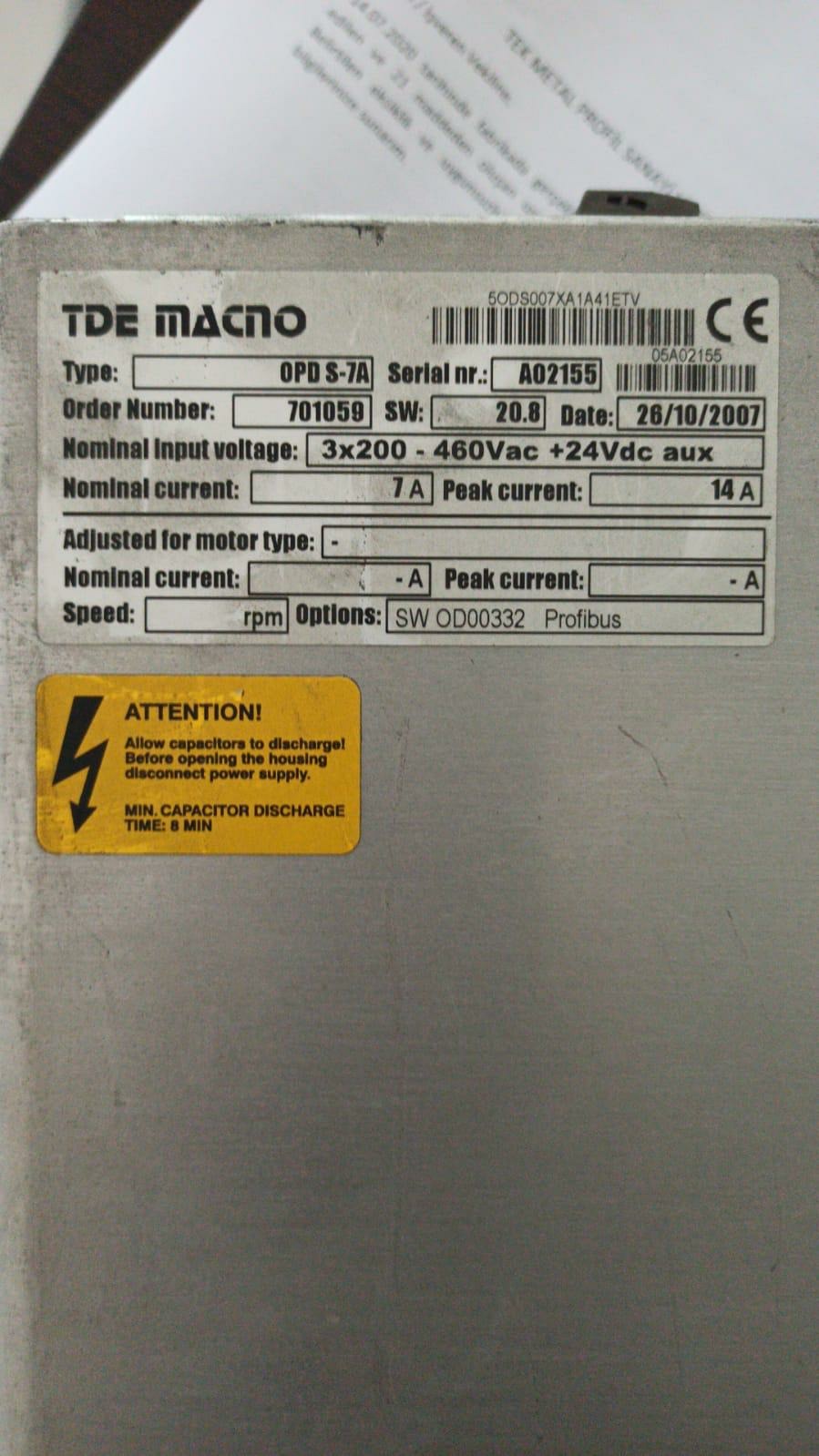 Type: OPD S-7A   S/N:A02155 obsolete / alternative 5D1B007X3TD1B01X0V