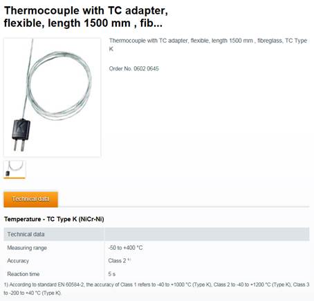 Thermocouple with TC adapter (0602 0645)