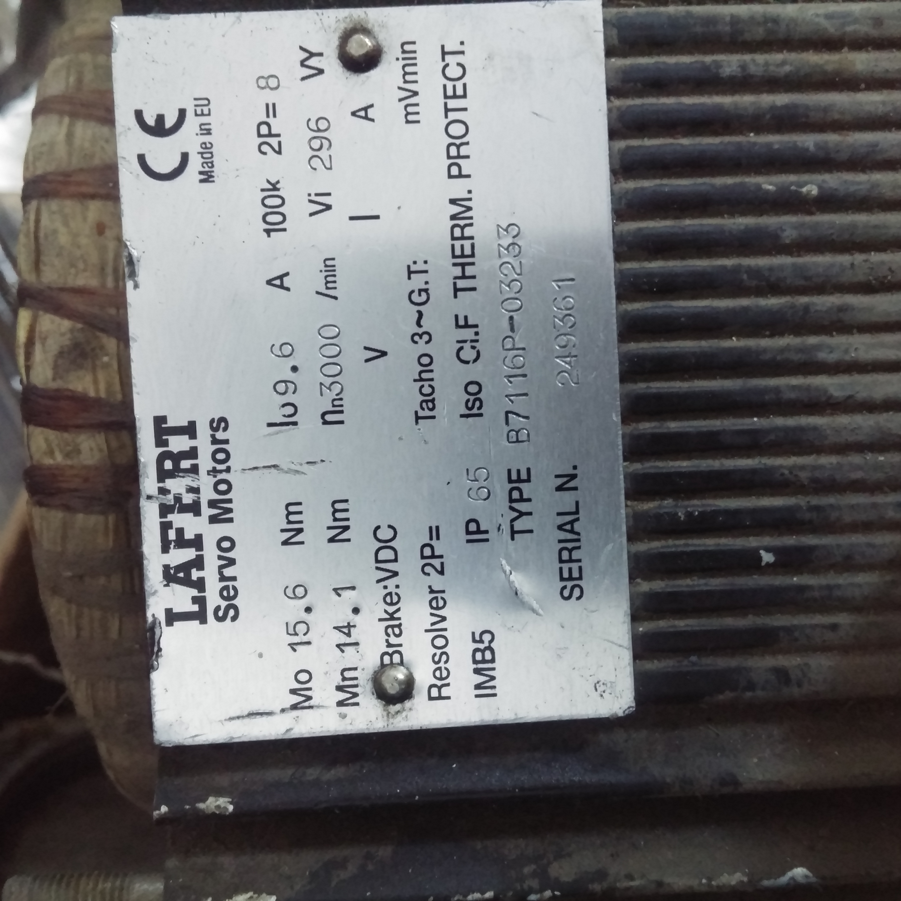 B7116P-03233 SERIAL NUMBER: 261295