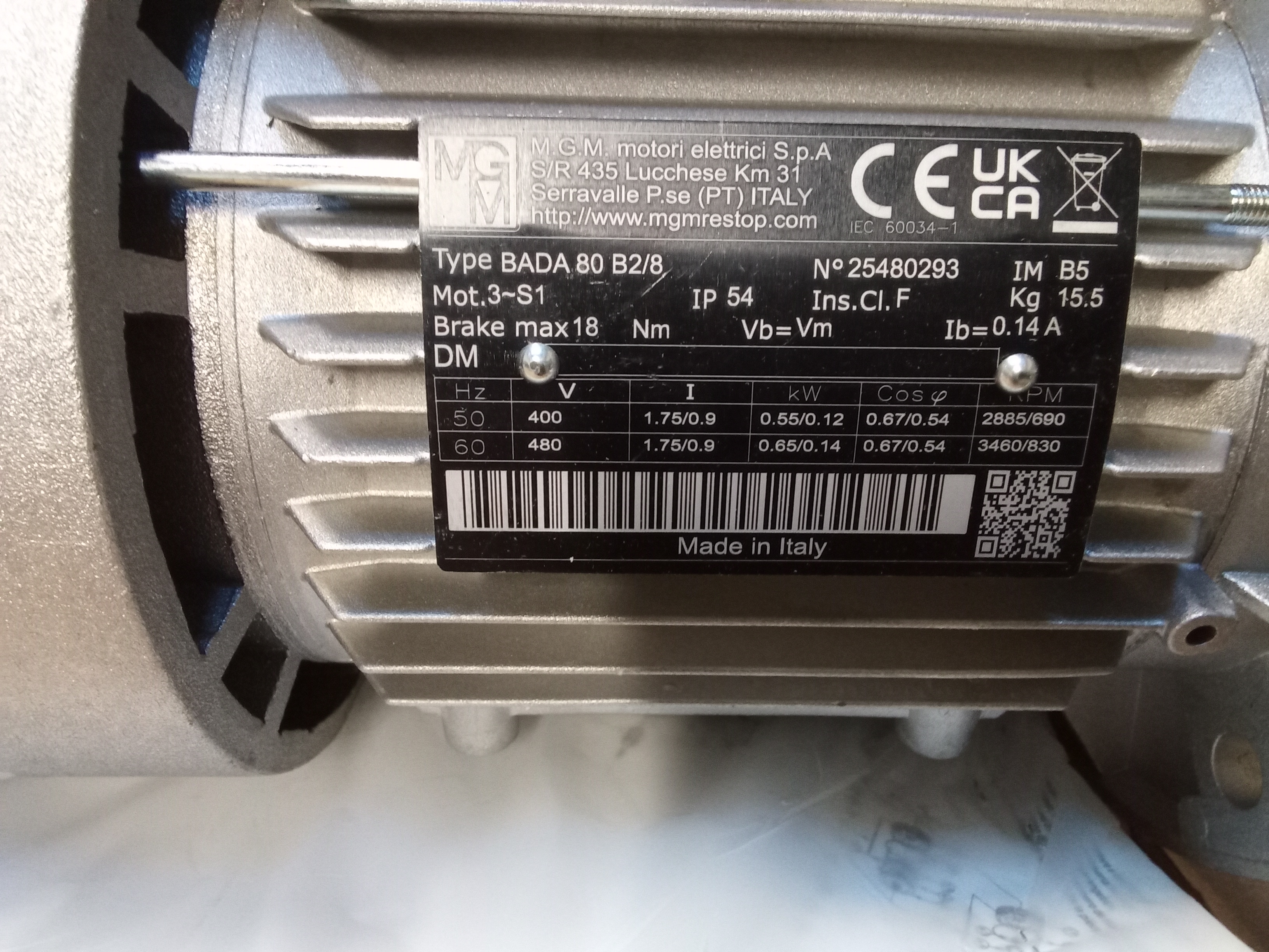 BADA 80 B 2/8 0.55kw