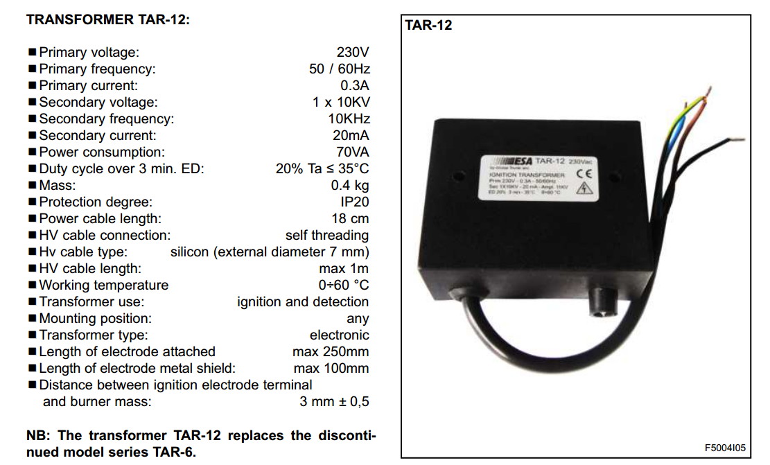 E5004÷TAR12-230V-50/60Hz (8522737000000) 