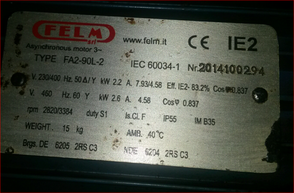 2014100294 - obsolete, replaced by - 2,2 kW, 2P, 230/400V/50Hz, IP55/IC411, F/B, IM B35, AL, IE2  