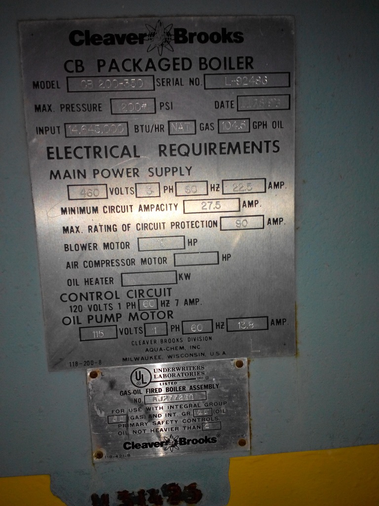 fuel injection system for boiler CB 200-350 