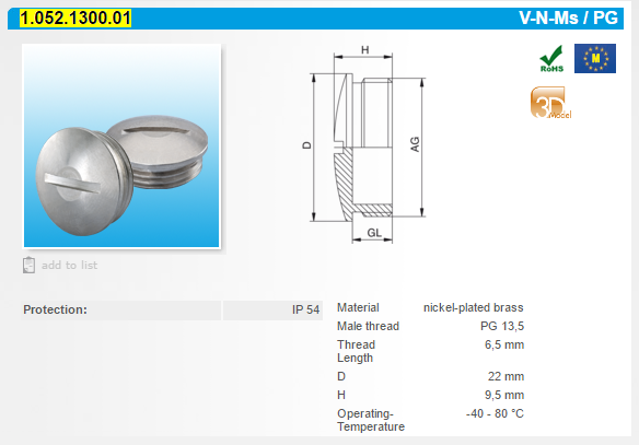 1052-130-001 (pack 1x100) 