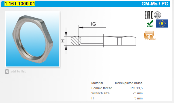 1161-130-001 (pack 1x100) 
