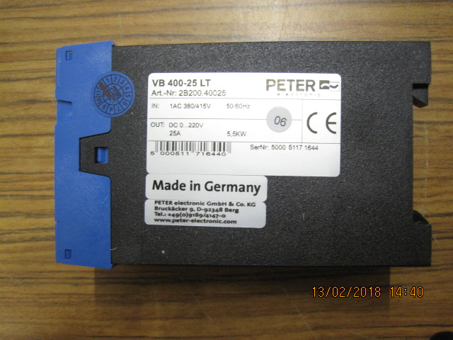 P/N: 29800.40025 Type: VB 400-25 UL, 15s 