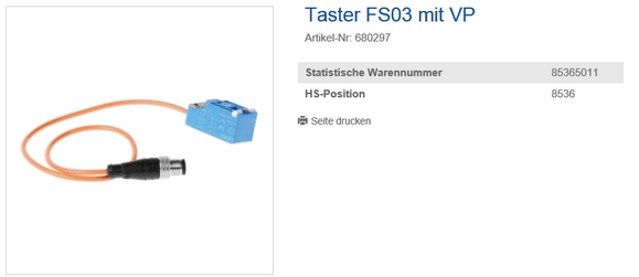 Taster FS03 mit VP