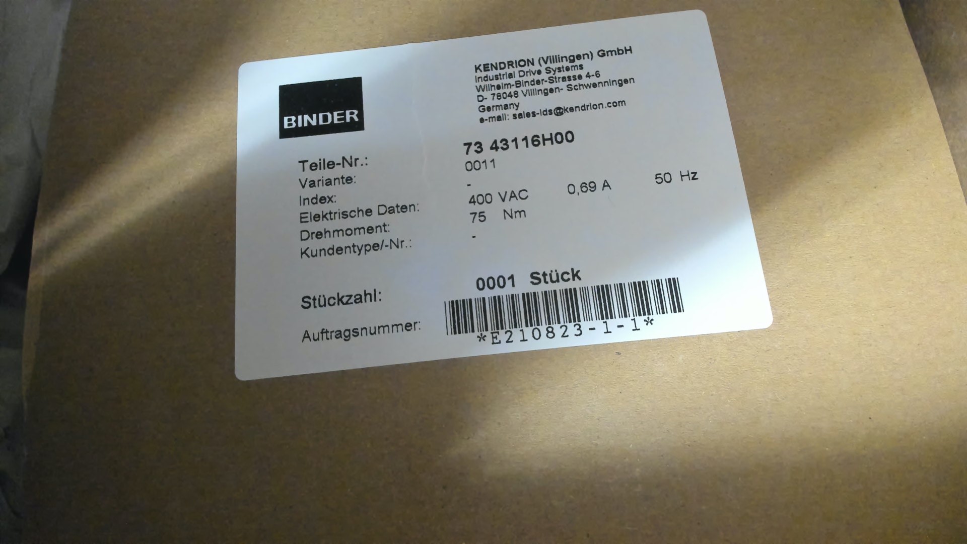 73 43116H00-0011