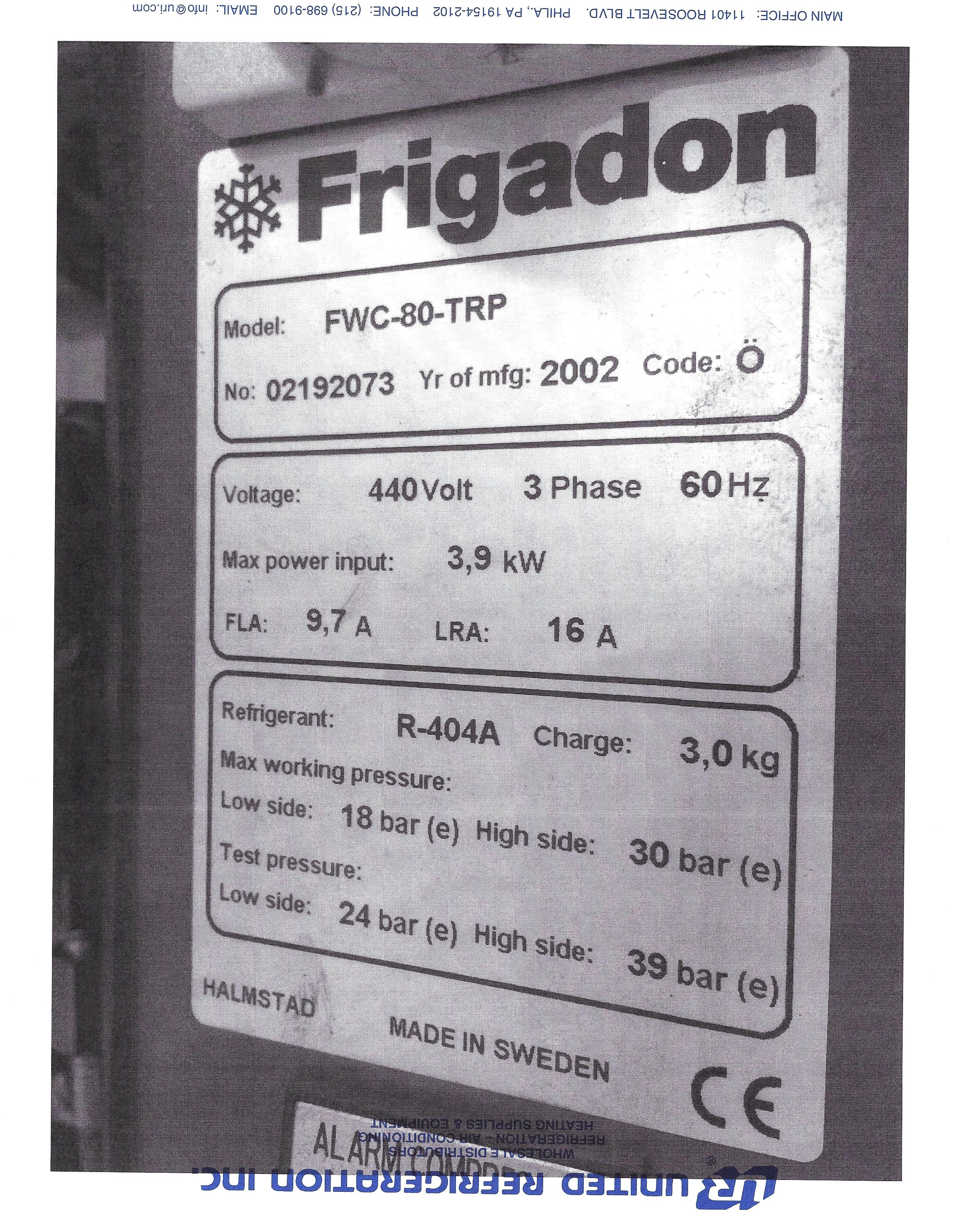FWC-80 -TRP, NO: 01182631 REPLACED BY FAN 400, 1800522 (FOR FWC 80TRP, 02192073)