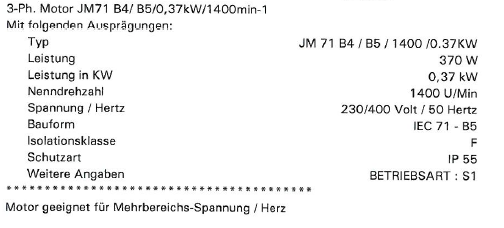 JM71B4 KW0,37 P4 B5 230/400-50 CLF IP55