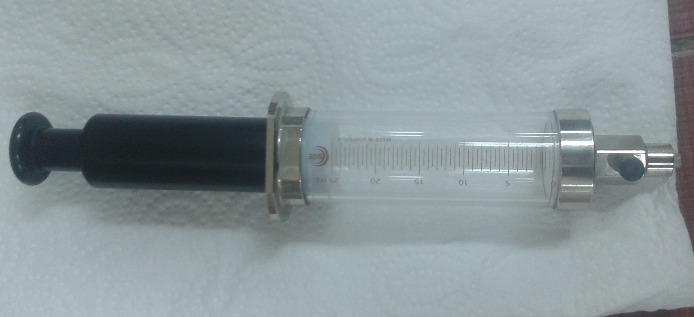 Syringe gas with needle for VARIAN 450-GC 