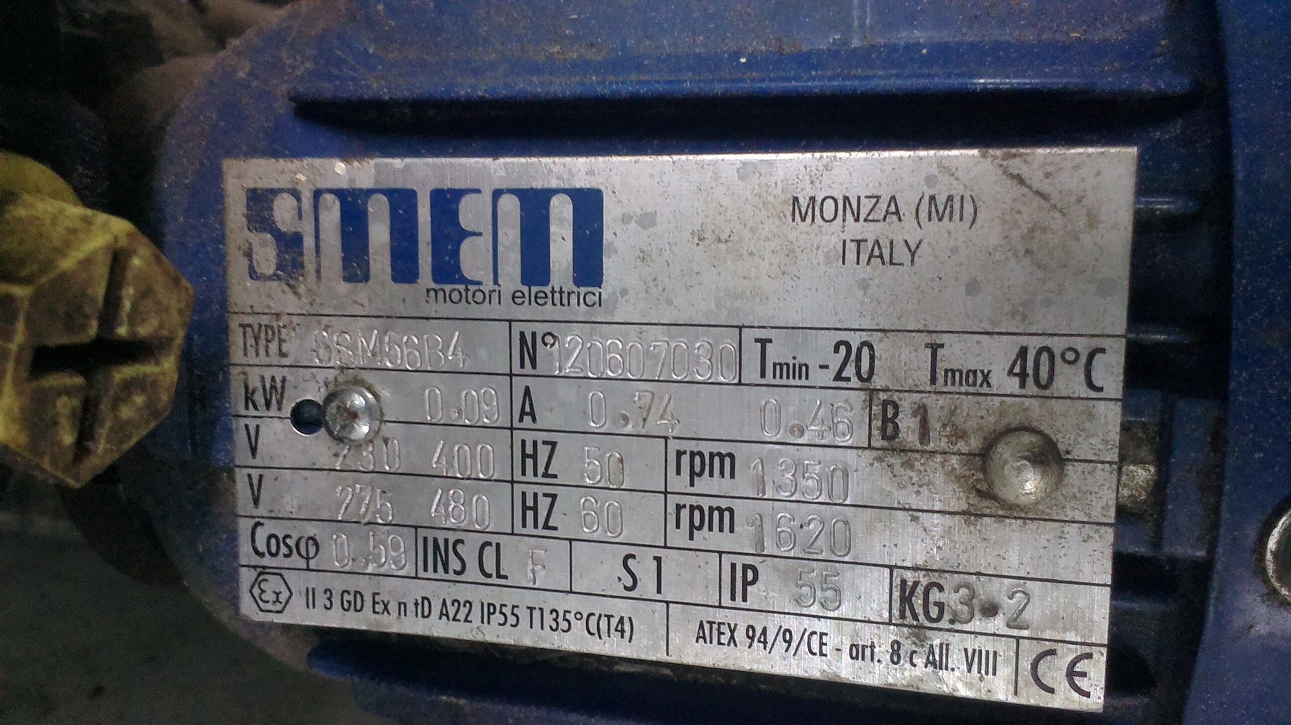 6SM 56B 4  KW 0,09 4poli B14 230/400 50HZ