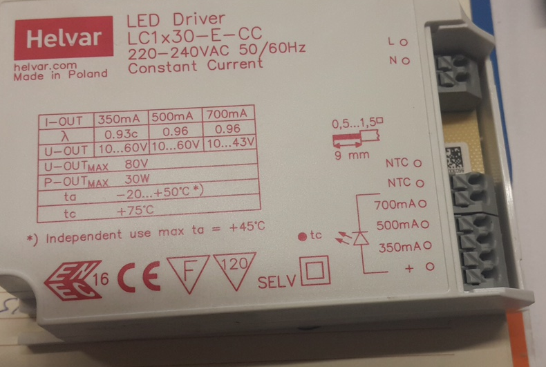 Helvar LED Driver LC1x30-E-CC  