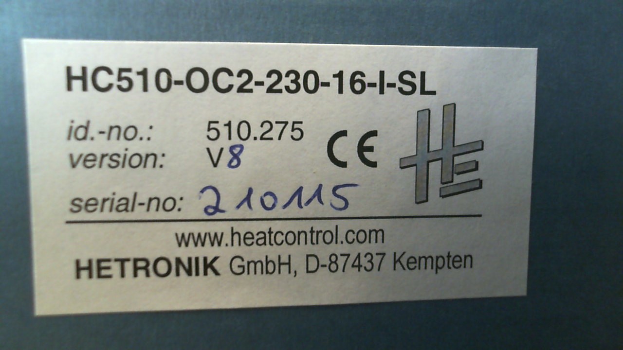 P/N: 510.275, Type: HC510-OC2-230-16-I-SL