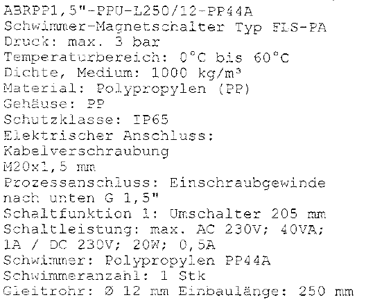 ABRPP1, 5"-PPU-L250/12-PP44A 