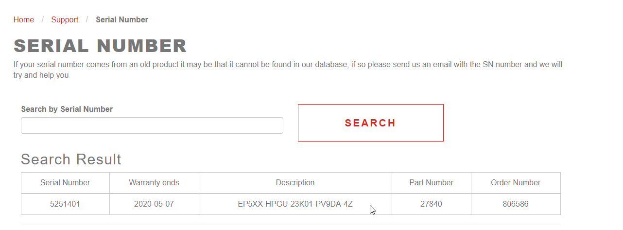 P/N: 41-27840 Type: EP5XX-HPGU-23K01-PV9DA-4Z