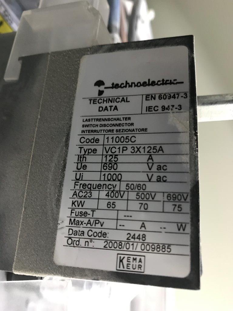 P/N: 11005 Type: VC1P 3x125A