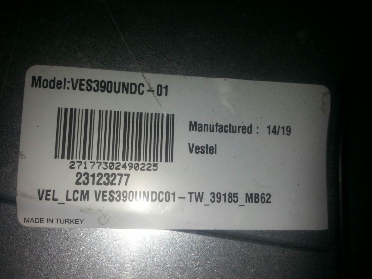 Model: VES390UNDC-01  