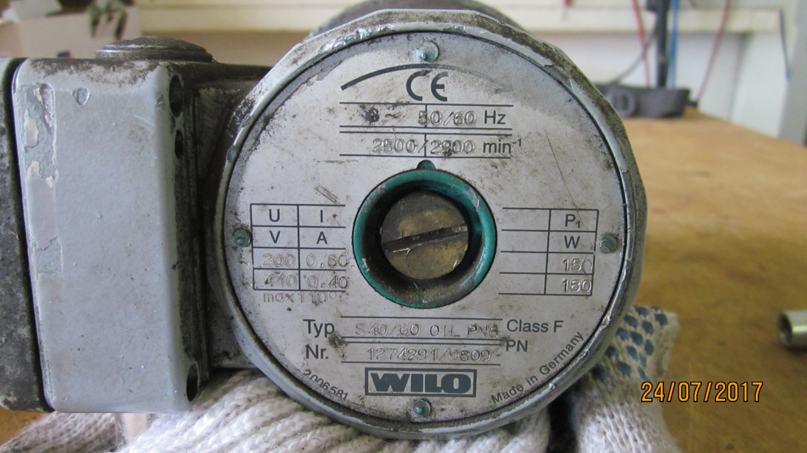 S40/60 Oil PN6   no longer available, replacement IPL 40/110-0,12/4 PN 16 -S2- 440V 60Hz 
