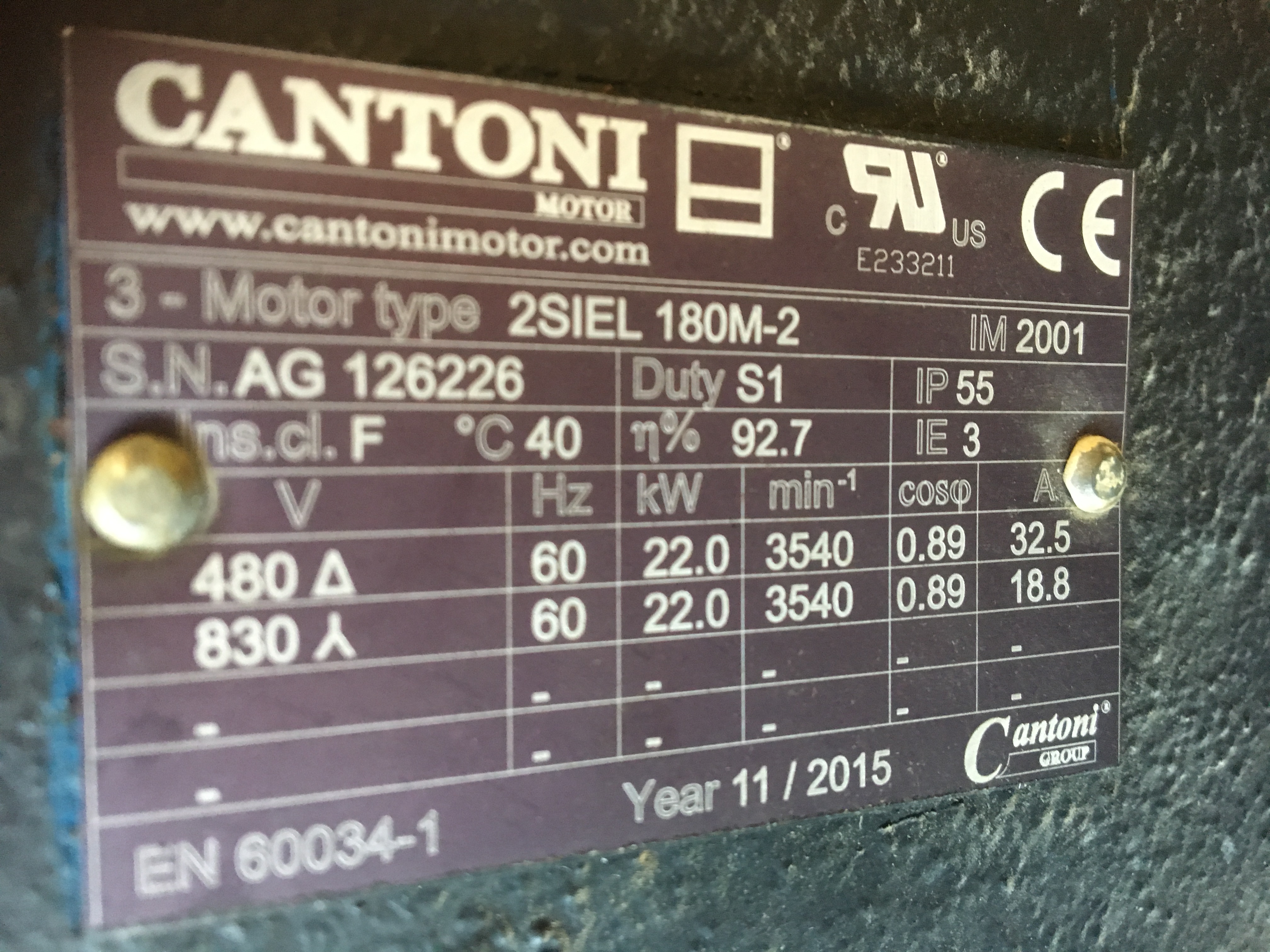 2SIEL 180M-2 22kW B3/B5 400/690V-50Hz IE2 