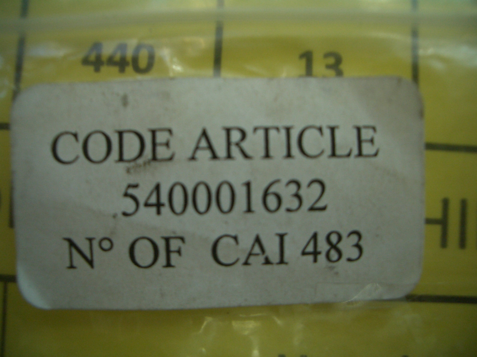 540001742 obsolete, replaced by  n° 540001815 