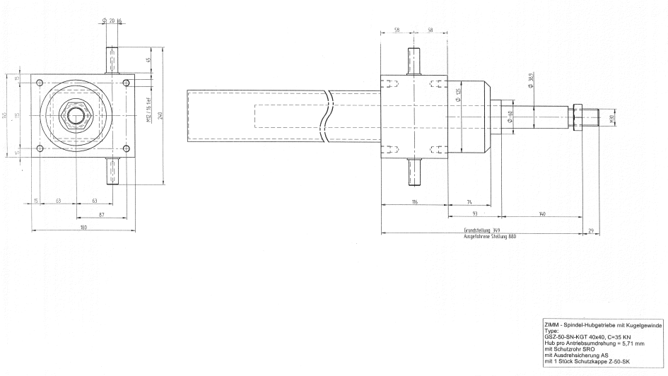 GSZ-50-SN-KGT 40X40 (mit 1 Stuck Schutzkappe Z-50-SK) 