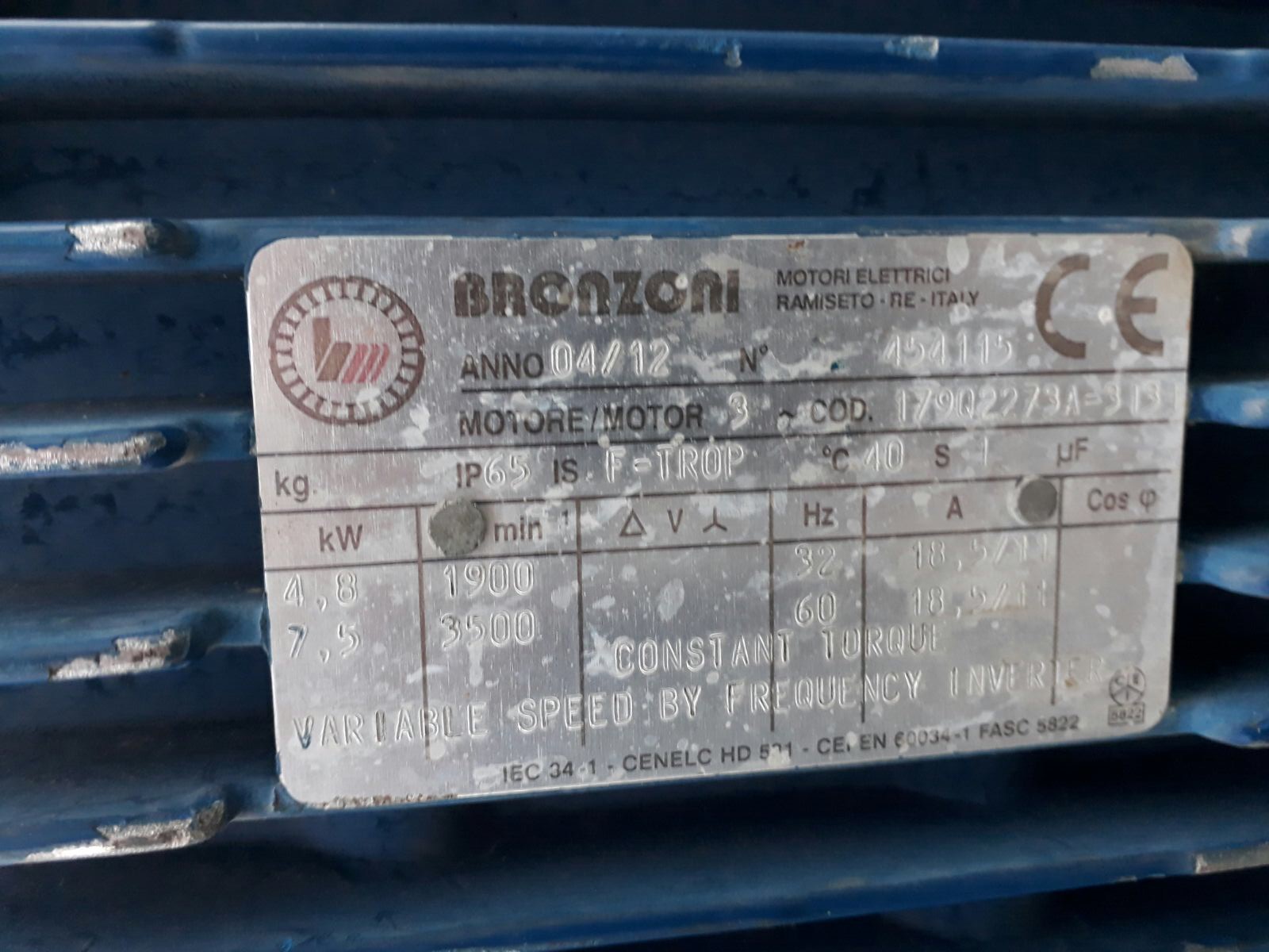 ANNO 04/12 N 0454115 COD 17902273A-313 OEM 