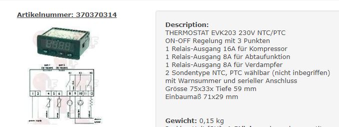 Typ EVK203 71x29mm
