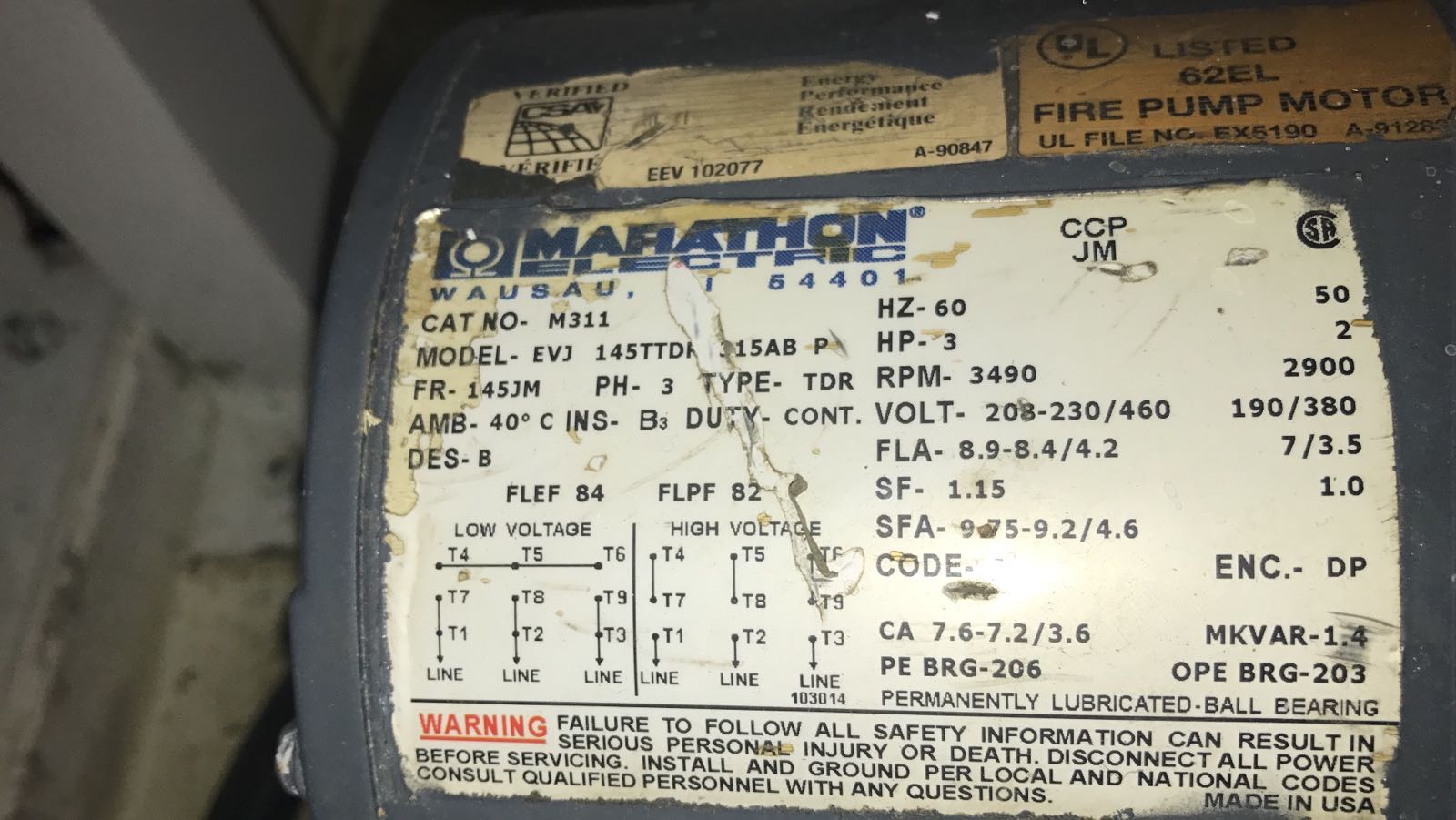 EVJ 145TTDR 315AB P - oboslete, replaced by 145TTDR6013 