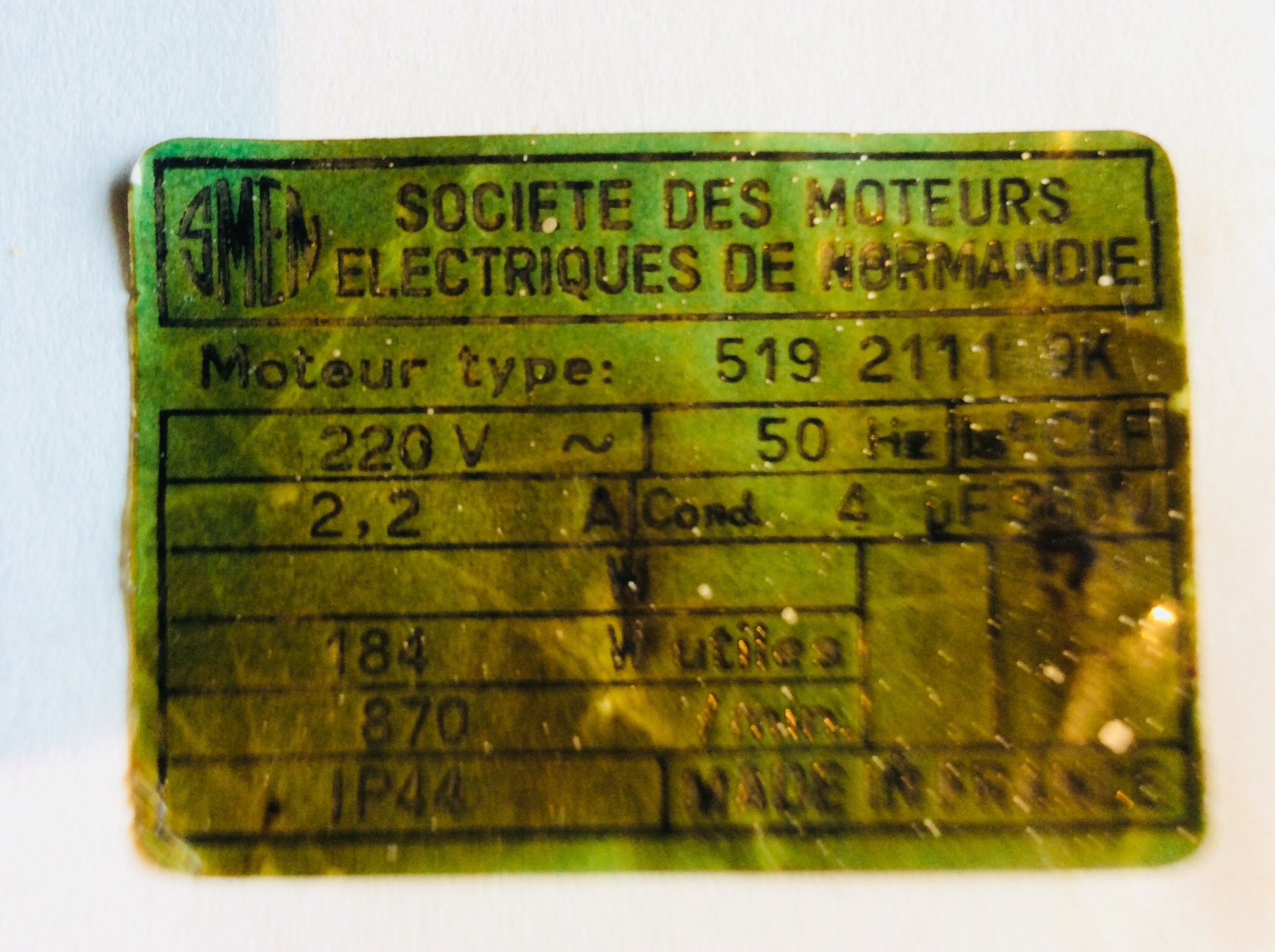 519 2111 obsolete, replaced by motor of  another brand RPM, E002500 