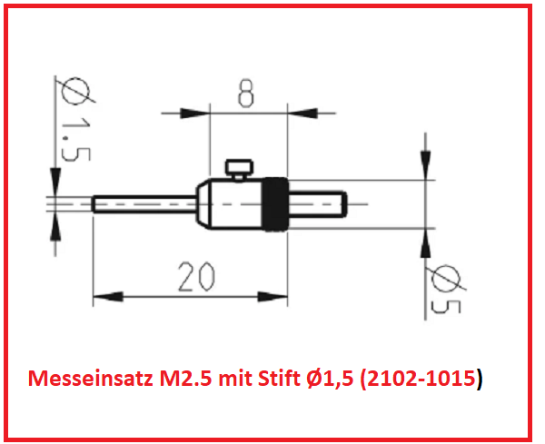 Messeinsatz M2.5 mit Stift Ø1,5 (2102-1015)