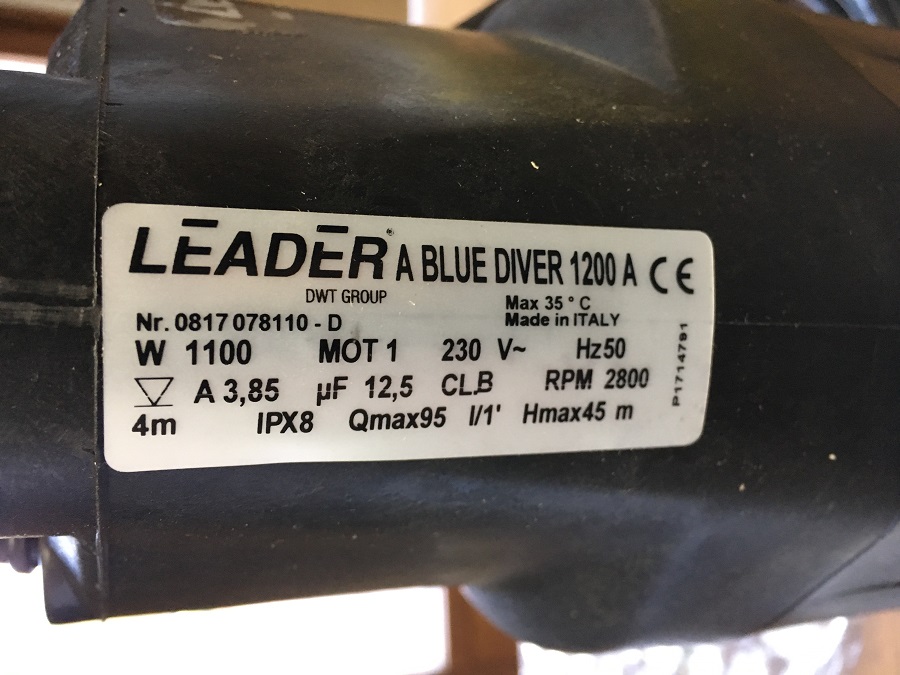0817078110-D - analogue pump with brand DAB is AB DIVER 6 800 M-A 