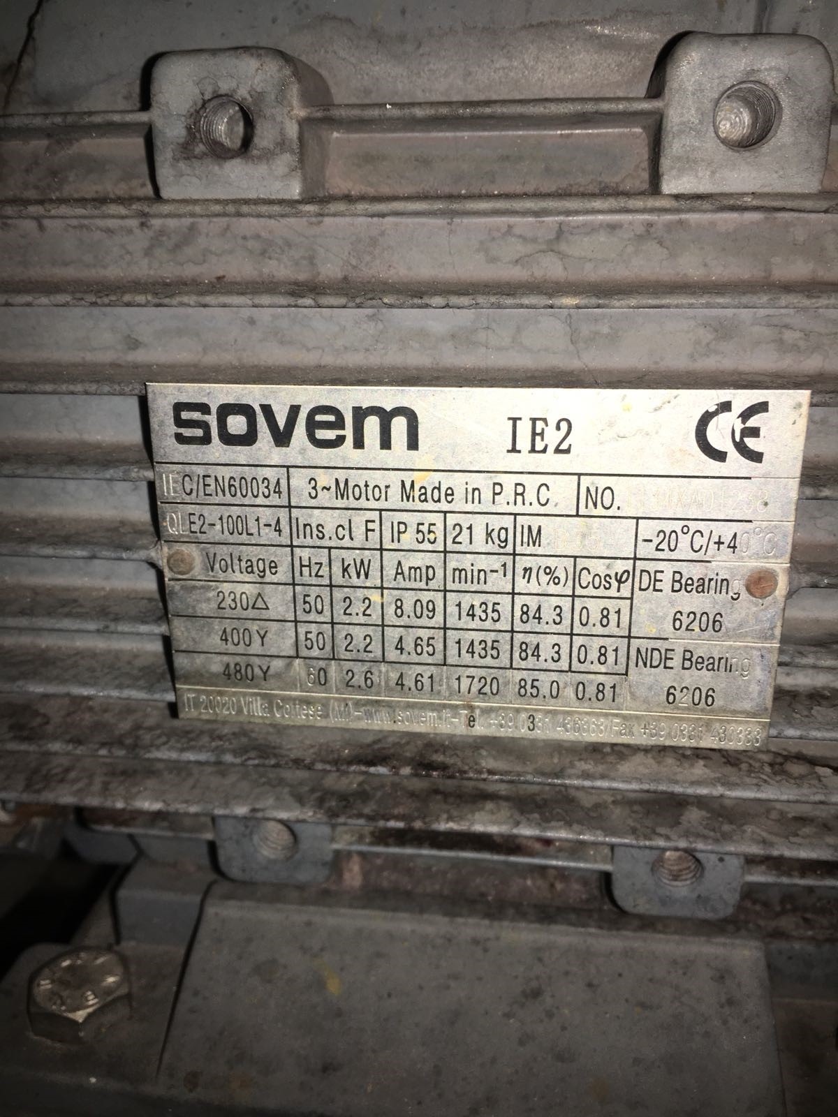 Front flange for QL E2-100L1-4 