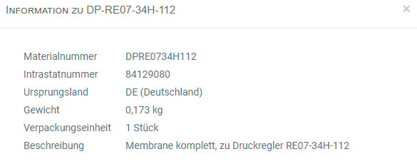 DP-RE07-34H-112  (Membrane zu Druckregler RE07-34H-112) 
