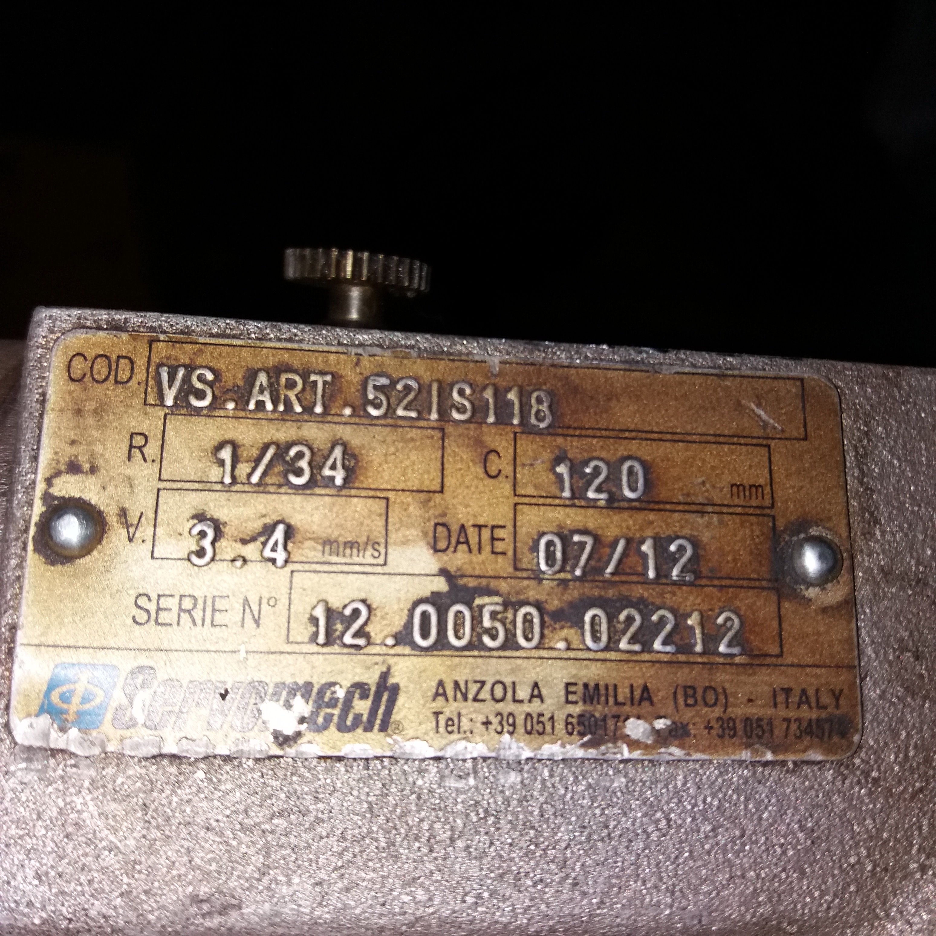 S/N: 12.0050.02212 (OEM) 